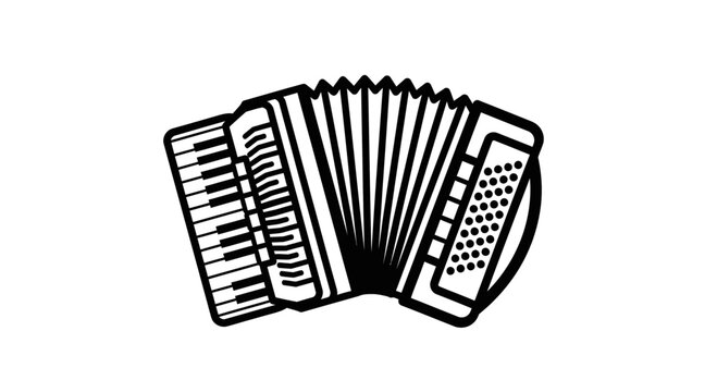 Black and white accordion instrument.