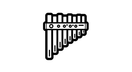 Pan flute musical instrument closeup.