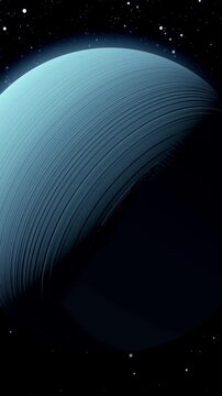 Stunning 4 K Planetary Rotation Seamless Loop Space Background Abstract Cosmic Sci Fi Universe Galaxy Exploration Deep Space Celestial Sphere Astronomy Planet Rings Orbiting Blue Teal Dark Night Stars