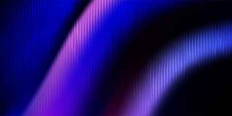 Futuristic ribbed texture with fractal glass effect and smooth fluted vertical lines of rainbow neon gradient. © fila