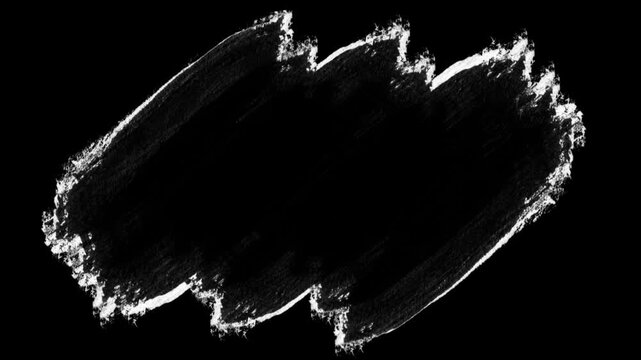 Dynamic Black And White Brushstroke Background Loop. Seamlessly animated white paint texture surface on a dark background.