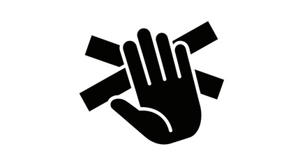 Fototapeta premium Stop Hand Gesture Warning Symbol Do Not Enter Sign Silhouette