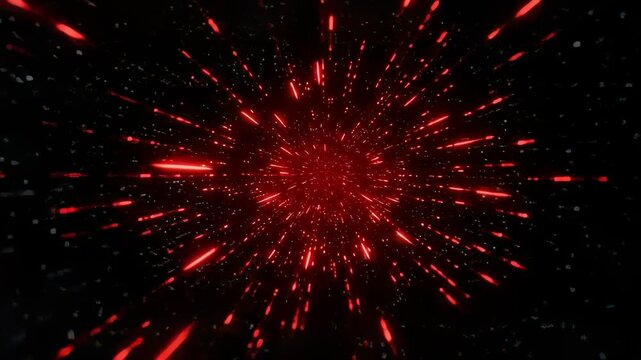 Abstract red light streaks moving at high speed