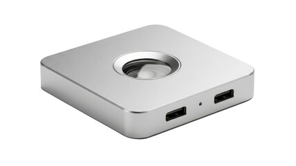 Obraz premium Silver USB hub with round recessed lens
