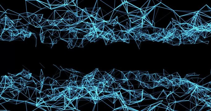 An abstract horizontal tunnel woven from dots and lines creates the effect of depth. The composition is ideal for animating headlines it attracts the eye and sets a dynamic rhythm.