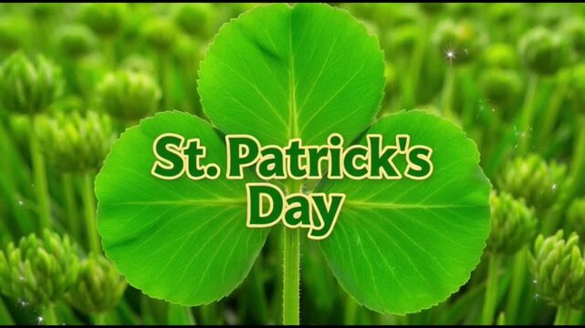 St Patricks Day Green Clover Leaves.