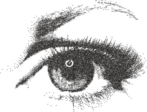 Eye vintage y2k stipple art, vision halftone stipple brutalist retro vector png with transparent background, iris 2000s aesthetic photocopy effect tattoo