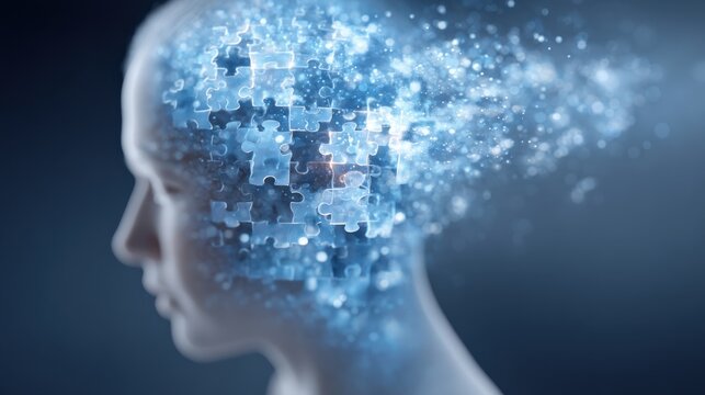 Brain recall difficulty concept symbolizing cognitive impairment and memory decline
