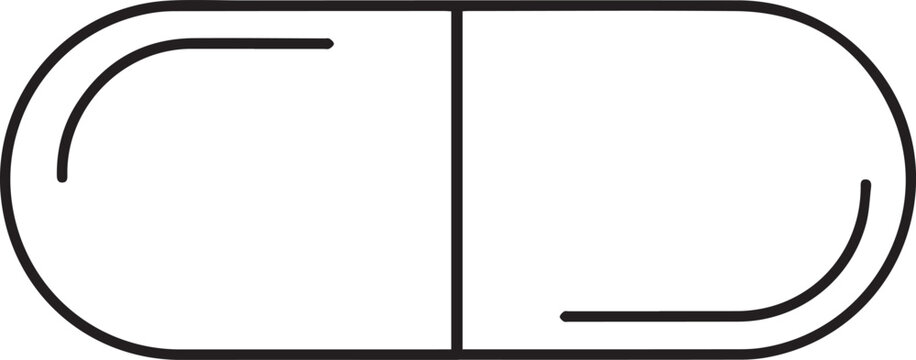 Vector capsule icon, black line illustration