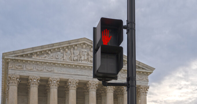 Supreme Court landmark in Washington DC. US law authority in United States government. USA judicial branch institution. American justice symbol of constitution.