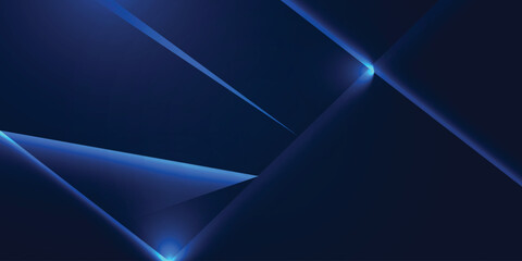 Obraz premium Futuristic Blue Geometric Abstract Background with Glowing Light Effects for Technology and Corporate Design