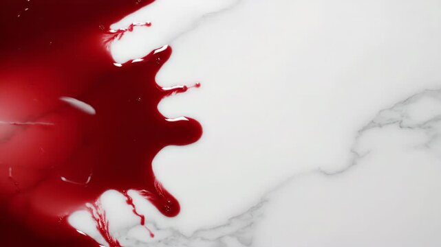 Rich red wine stains marble surface with elegant motion.