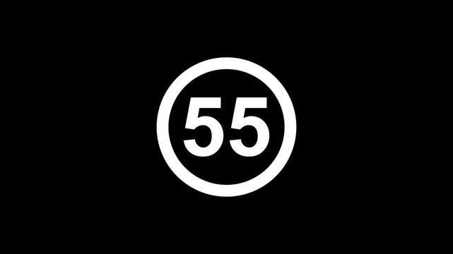 Speed limit sign showing 55 m p h in white against black background 55 mph sign
