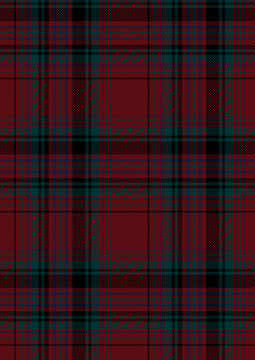 Seamless red, blue, and green plaid tartan pattern featuring a checkered geometric textile texture and scottish cloth design for a vector wallpaper backdrop