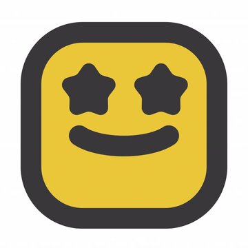 Star Face animation icon for social media, presentations, videos, websites. Alpha Channel