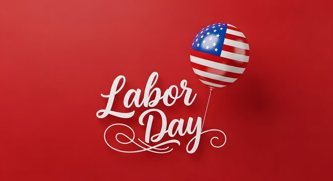 Labor day celebration with patriotic balloon