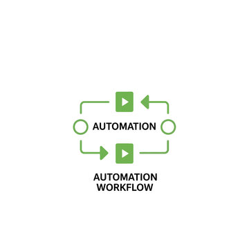 Streamlined automation workflow icon illustrating a continuous process loop with start and stop controls for efficient business operation