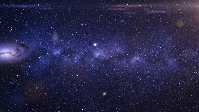 Mesmerizing cinematic view of the vast starry galaxy and celestial wonders in the deep night sky