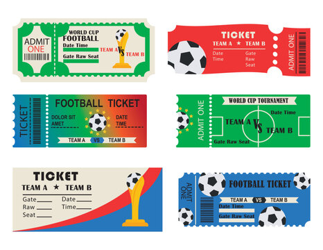 Soccer and Football Match Ticket Templates Set
