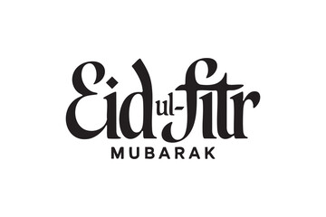 Fototapeta premium Eid ul Fitr Mubarak Typography Set – Elegant Islamic Calligraphy Lettering for Eid Festival Design