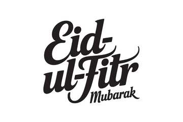 Eid ul Fitr Mubarak Typography Set – Elegant Islamic Calligraphy Lettering for Eid Festival Design © Jawarla