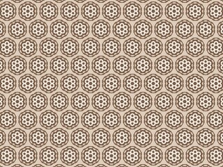 Fototapeta premium Minimalist beige hexagonal pattern with elegant seamless geometric floral texture
