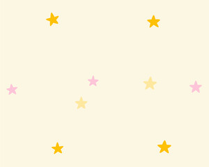 Obraz premium Decorative Stars with Cute Simple Shapes in Flat Vector Style for Design Decoration