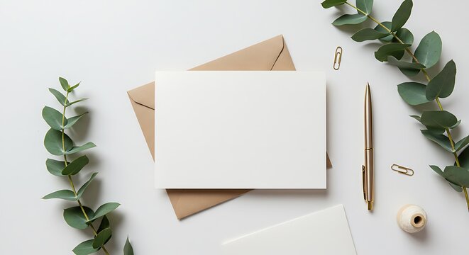 Elegant Stationery Mockup: A Touch of Nature