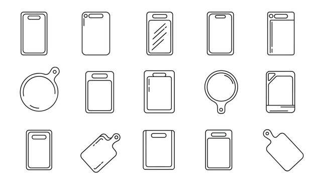 Assorted wooden cutting and serving boards in various geometric shapes for kitchen utensil collection and culinary design projects.
