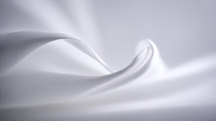 Abstract Paper Wave in Soft Light Fine Art Photography Creating Smooth Curves with White and Gray Gradient Background Ideal for Wall Art and Creative Projects