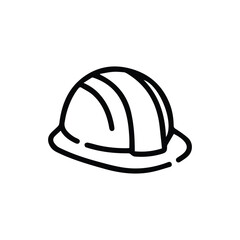 Simple Line Drawing of Construction Worker Safety Hard Hat.