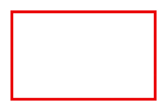 Red rectangle outlined on a white backdrop png