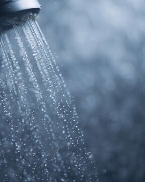 Contrast shower concept: hot and cold water droplets, macro photography, refreshing