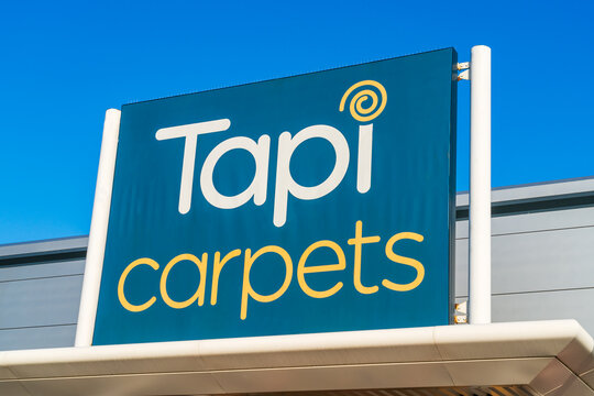 Lowestoft, Suffolk, UK - March 5 2026: External signage of UK based carpet and flooring supplier, Tapi Carpets