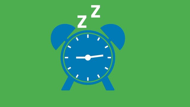Sleeping time icon with alarm clock and zzz symbol. Concept of bedtime reminder, rest routine, and sleep schedule.
