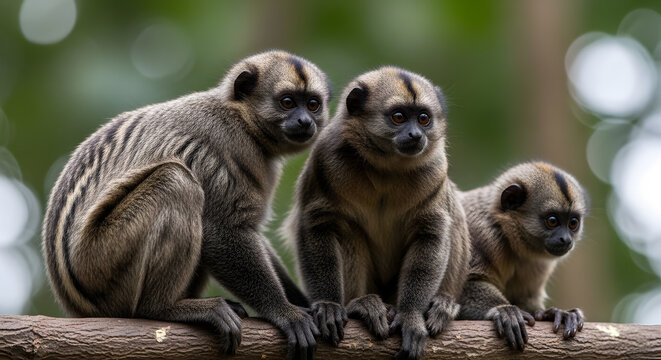 The aotus trivirgatus monkey also known as the owl monkey