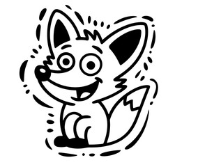 Fototapeta premium Cute fox . Funny kawaii character. Cartoon flat style. Vector illustration