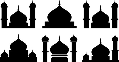 Silhouettes of various mosque domes and towers © Mehedi