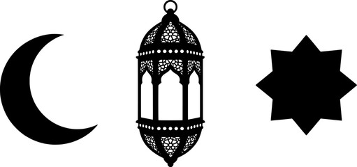 Ramadan lantern with crescent moon and star © Mehedi