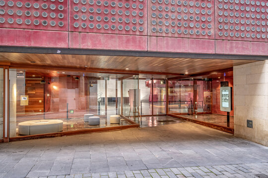 Modern Entrance Of Rioja Culture Center CCR In Logrono, La Rioja, Spain