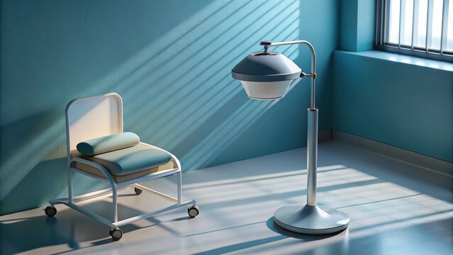 Infant Phototherapy Lamp in Medical Treatment Room