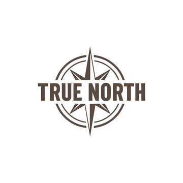 True North Compass Rose Logo for Navigation and Guidance Vector Art