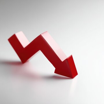 broken economic chart arrow falling downward dramatically