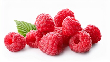 delicious fresh ripe raspberries on white background
