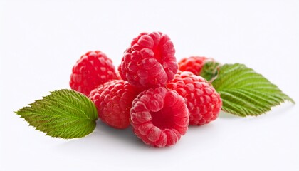 ripe tasty raspberry on white background