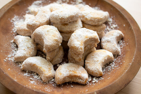 "Kue putri salju" or snow white cookies is cookies Eid Fitr celebration.
