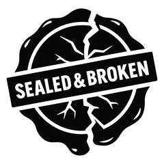 Creative cracked seal stamp logo design with broken and sealed concept illustration perfect for branding identity
