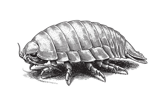 Giant Isopod Crustacean Sketch Sea Creature Biological Illustration