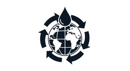 Obraz premium Eco Friendly Globe with Water Drop.