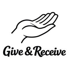 Obraz premium Illustration of an open hand with flowing lines symbolizing giving and receiving energy or kindness